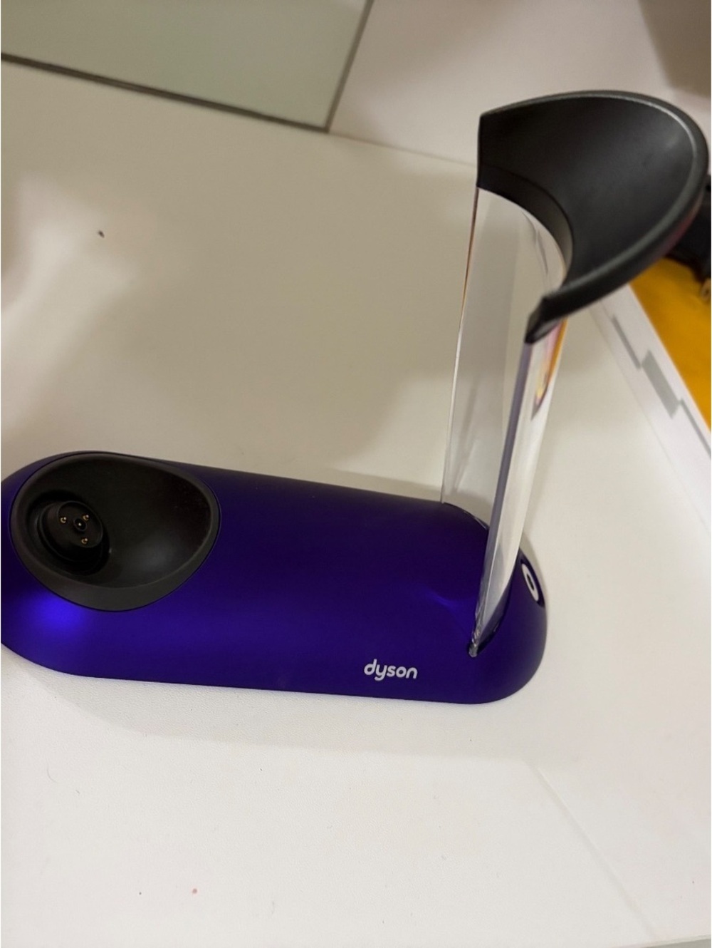 Genuine Dyson Corrale HS03 charging dock/stand in purple and black.